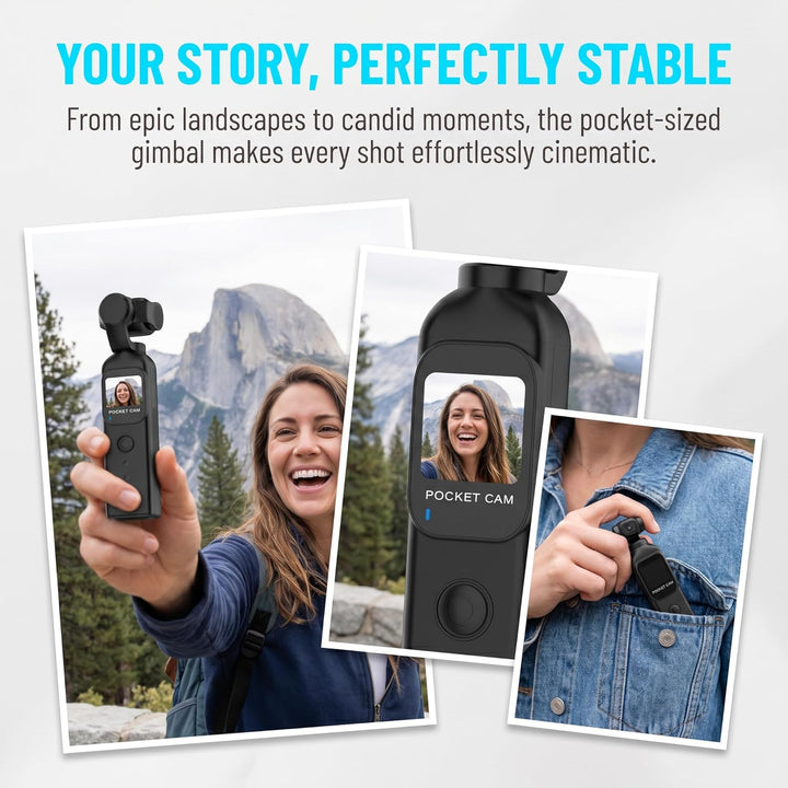 True 4K Pocket Vlog Camera Kits with 128GB TF Cards